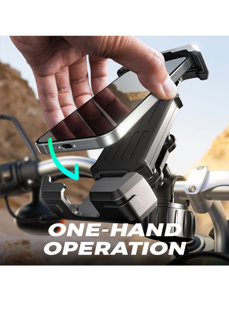 X-level Phone Holder for Bike and Motorcycle Phone Mount Bicycle Cell Phone Mount Clamp for Handlebar Shockproof 360° Universal Fit for iPhone 17 Pro Max ,Samsung S25 Ultra, All Smartphones Compatible for Cycle, Bike, Scooters and more - Image 2