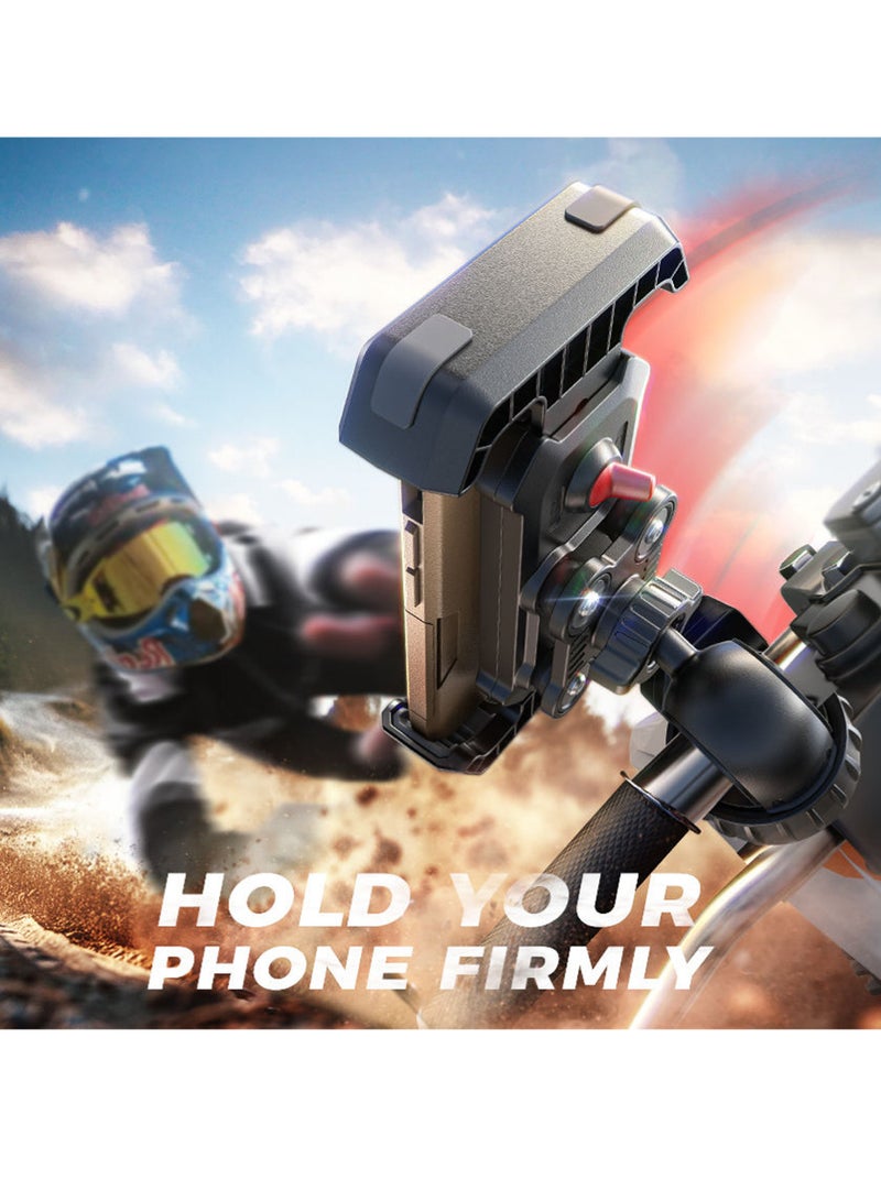 X-level Phone Holder for Bike and Motorcycle Phone Mount Bicycle Cell Phone Mount Clamp for Handlebar Shockproof 360° Universal Fit for iPhone 17 Pro Max ,Samsung S25 Ultra, All Smartphones Compatible for Cycle, Bike, Scooters and more - Image 3