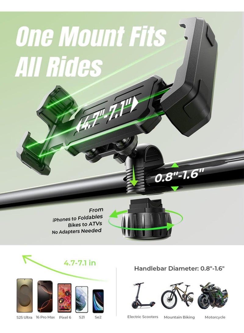 X-level Phone Holder for Bike and Motorcycle Phone Mount Bicycle Cell Phone Mount Clamp for Handlebar Shockproof 360° Universal Fit for iPhone 17 Pro Max ,Samsung S25 Ultra, All Smartphones Compatible for Cycle, Bike, Scooters and more - Image 5