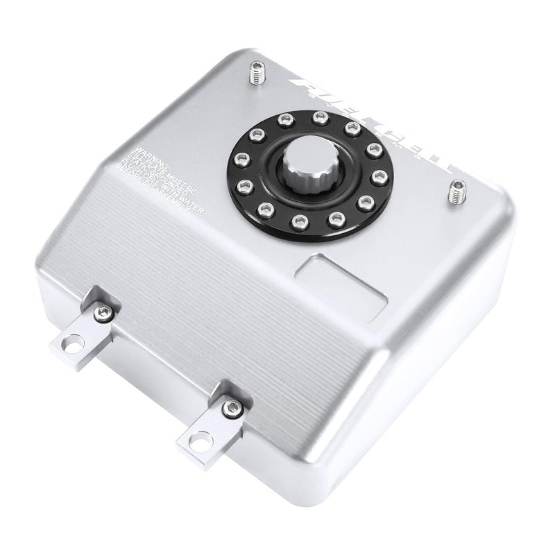 FACCNOY H10 Aluminum Alloy Simulated Cell Receiver Equipment Box Electric Box Fuel Tank for 110 RC Crawler Car Vanquish H10 Optic LCG Upgrade Parts Silver - Image 3