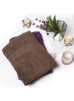 Wakefit Wakefit Towels for Bath | 500 GSM | Bath Towel, Bath Towel for Men, Bath Towel for Women, Towels for Bath Large Size, Cotton Towels for Bath, Terry 100% Cotton 2 Pieces (Grape Wine and Cafe Noir)  - Image 1