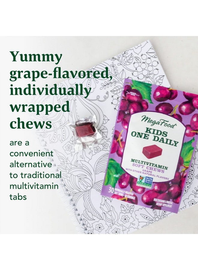 MegaFood Kids One Daily Multivitamin Soft Chews - Kids Vitamins with Vitamin B, Vitamin C, Vitamin D & Vitamin E - Age 4+, Vegetarian, Made Without 9 Food Allergens - Grape Flavor - 30 Chews - Image 4