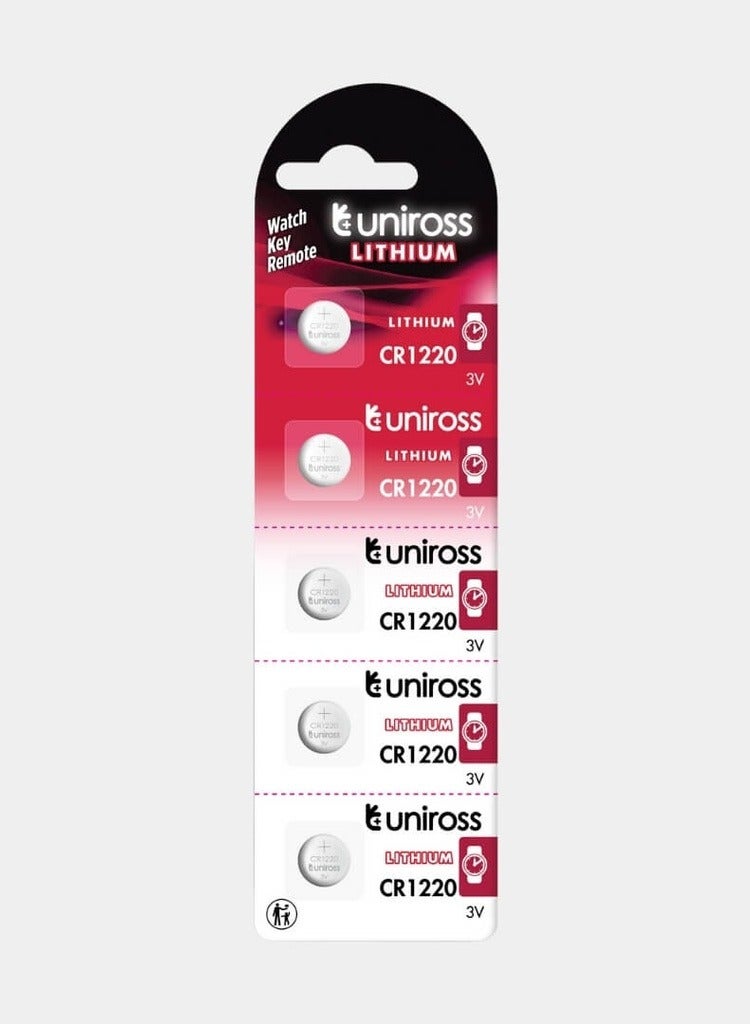 Uniross Lithium Coin Cells CR1220 (Blister of 5)