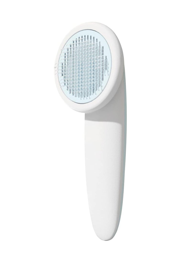 ECVV فرشاة تنظيف الحيوانات الأليفة ECVV فرشاة سليك ذاتية التنظيف أدوات التخلص من الشعر للكلاب والقطط تدليك تزيل الشعر الزائد تحت الفرو والعقد والشعر الميت والأوساخ، أزرق - Image 1