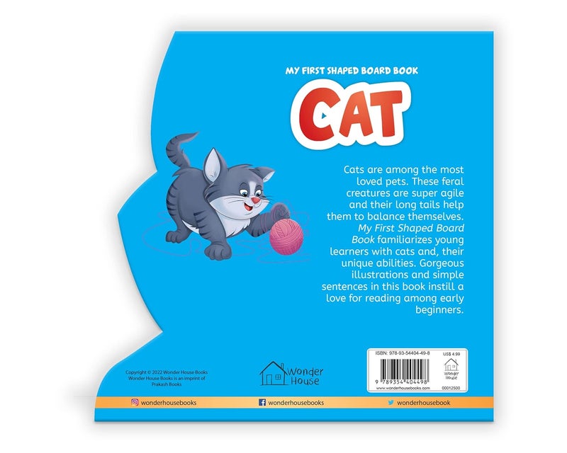 Wonder House Books My First Shaped Board Illustrated Cat - Animal Picture Book for Kids Age 2+ Board book - Image 2