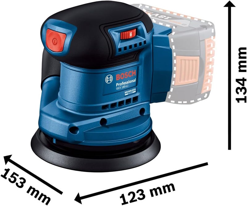 BOSCH Random Orbit Sander Gex 185-Li (Battery And Charger Not Included) - 0 601 3A5 020 - Image 3