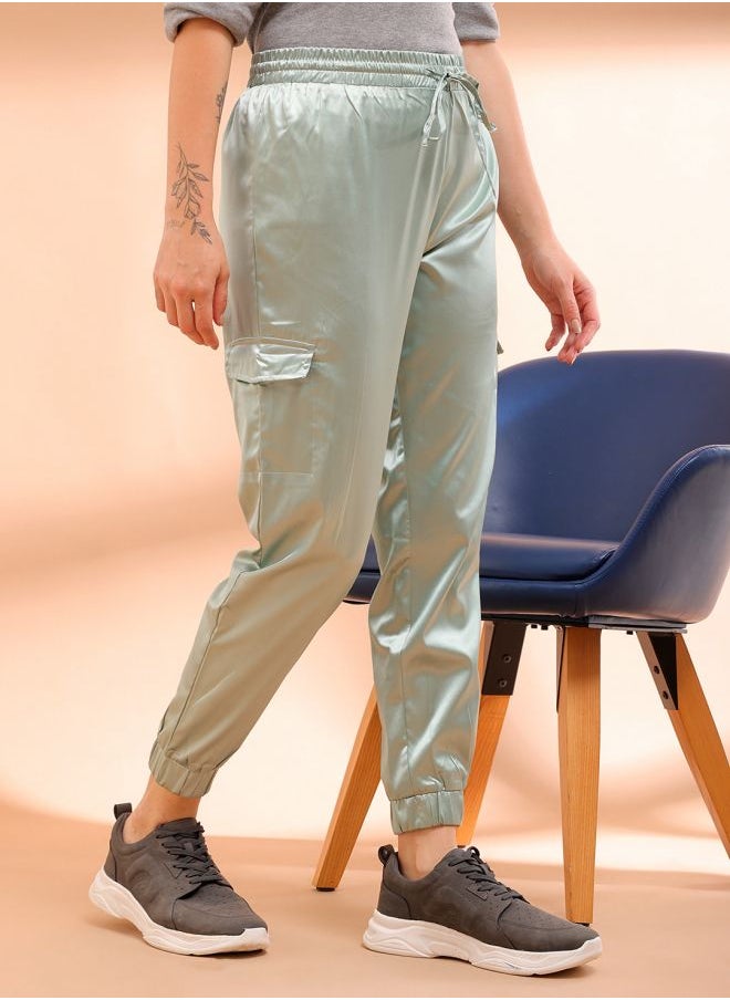Freehand Women Regular Fit Solid High-Rise Cargo Joggers  - Image 4