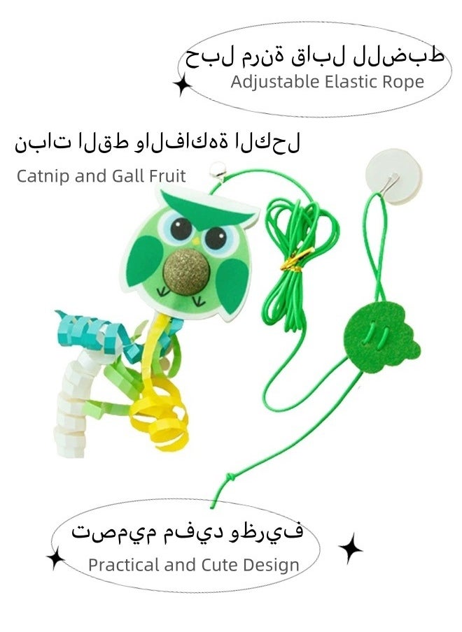 Generic - 2PCS Self-Play Retractable Teaser Toy Hanging Cat Toys for Indoor Cats with Catnip Balls  Silvervine Gall Fruit，Interactive Hanging Door Bouncing Cat Toy - Image 1