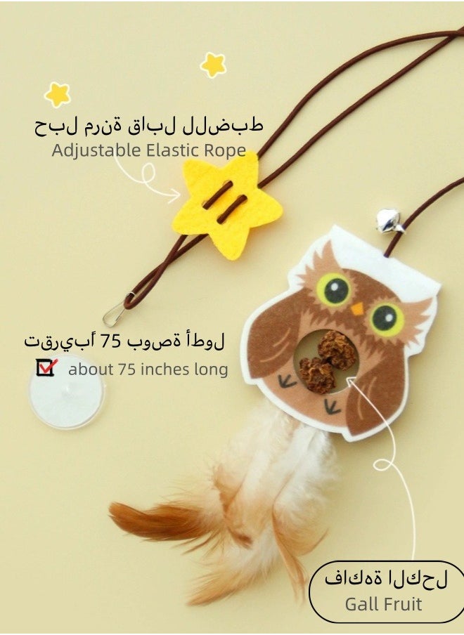 Generic - 2PCS Self-Play Retractable Teaser Toy Hanging Cat Toys for Indoor Cats with Catnip Balls  Silvervine Gall Fruit，Interactive Hanging Door Bouncing Cat Toy - Image 1