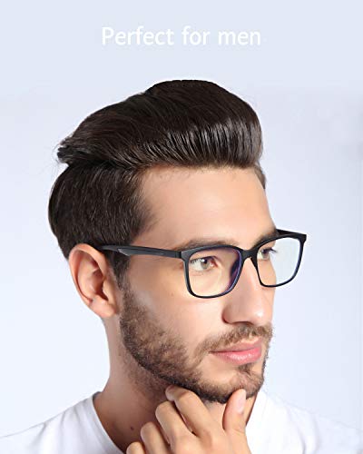 ANRRI نظارات ANRRI لحجب الضوء الأزرق عدسات مضادة للإجهاد خفيفة الوزن إطار نظارات أسود للرجال والنساء - Image 5
