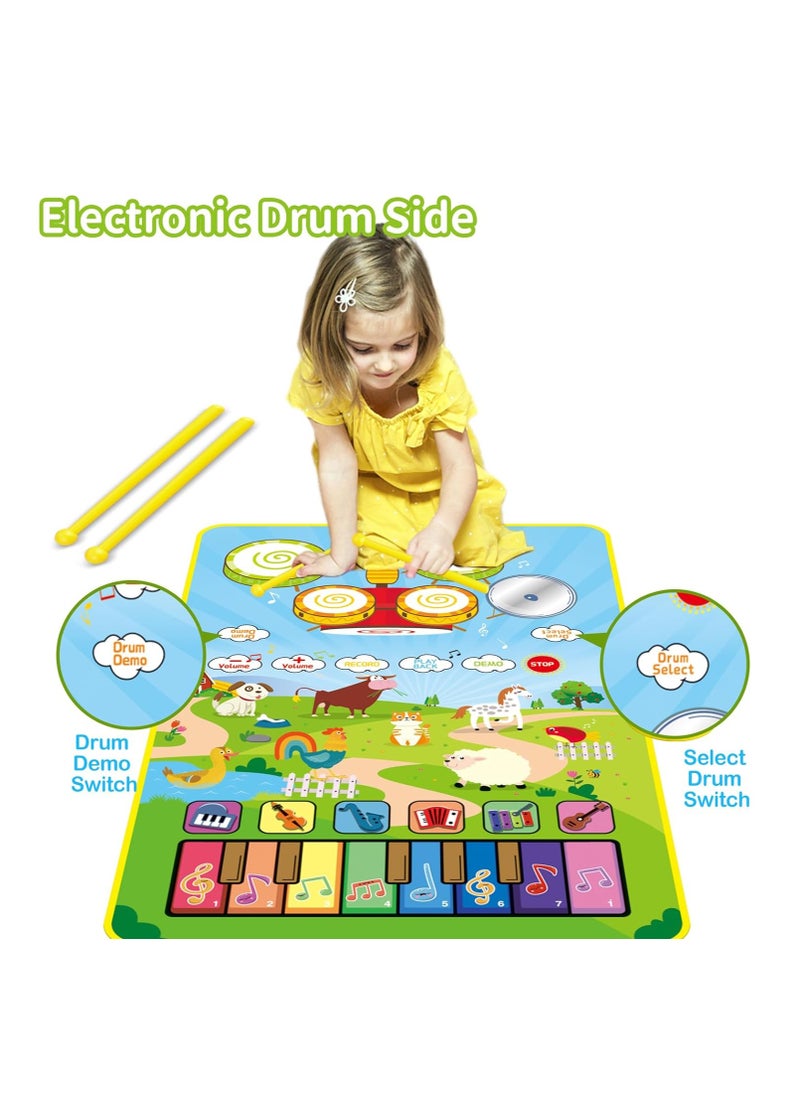 3 in 1 musical toys for toddlers Piano keyboard, drum pad with 2 drumsticks, animal touch play mat Infant toys Early learning educational toys - pzsku/Z9FC12F537706CF70B799Z/45/_/1710403959/6edba1bc-a85f-4ce4-9285-2346c099ef5f