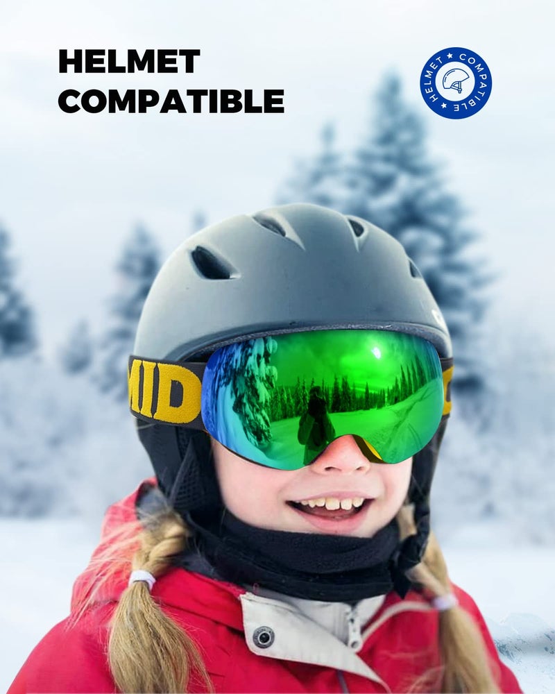OMID Kids Ski Goggles, Z1 Anti-fog UV Protection Snow Goggles Frameless OTG Snowboard Goggles for Boys Girls Youth - Image 5