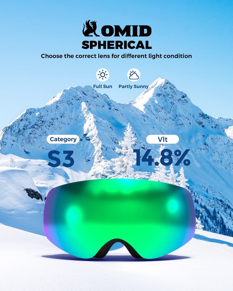 OMID Kids Ski Goggles, Z1 Anti-fog UV Protection Snow Goggles Frameless OTG Snowboard Goggles for Boys Girls Youth - Image 4