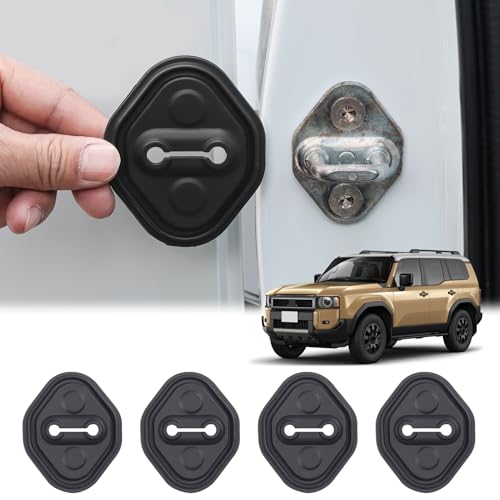 LaIIker 4 Pcs Car Silicone Door Lock Cover for 2024 2025 2026 Toyota Land Cruiser 250 1958 Prado Lc250 J250 Car Door Lock Protective Cover Interior Design Decoration Accessories (Door Lock Buckle) - Image 1