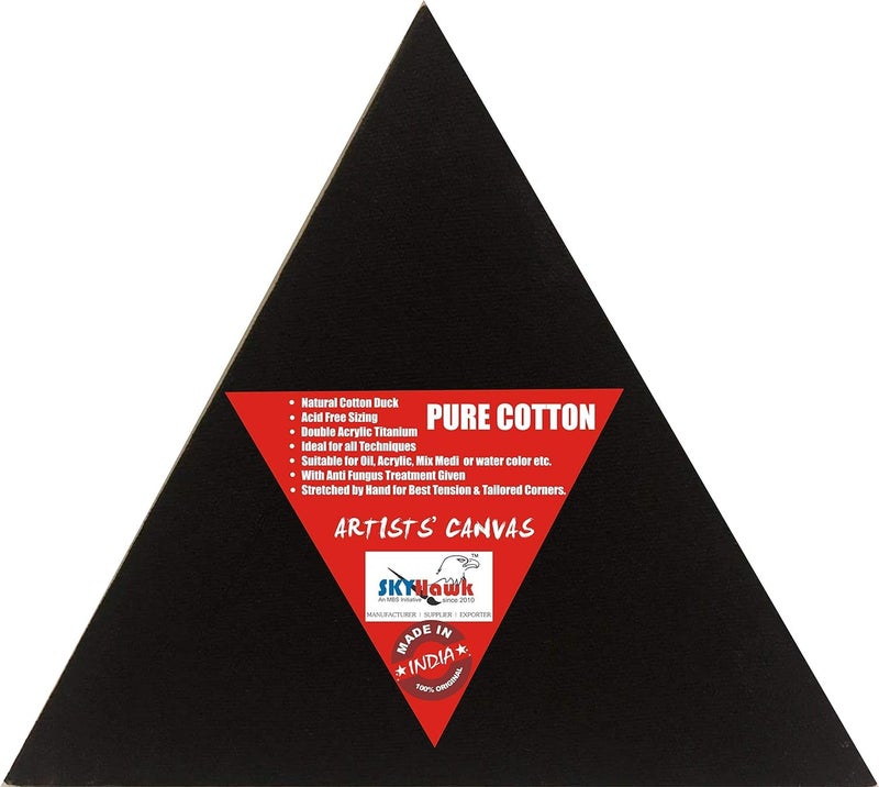 Pre Stretched Black Triangle Shape Canvas Frame 10 oz  - Image 1