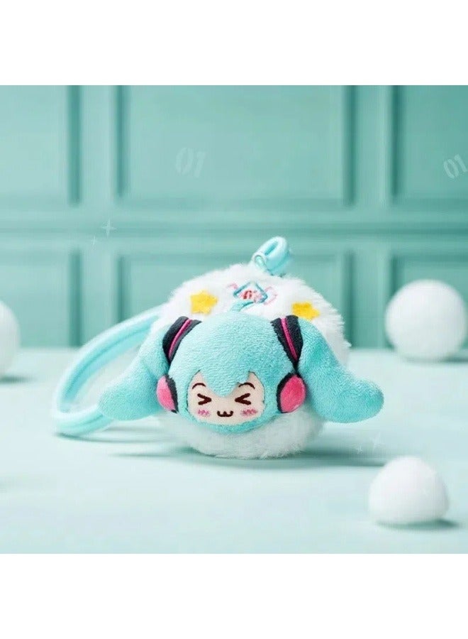 general Hatsune Miku-Squinting Series-Plush Makeup Mirror Pendant - Image 2
