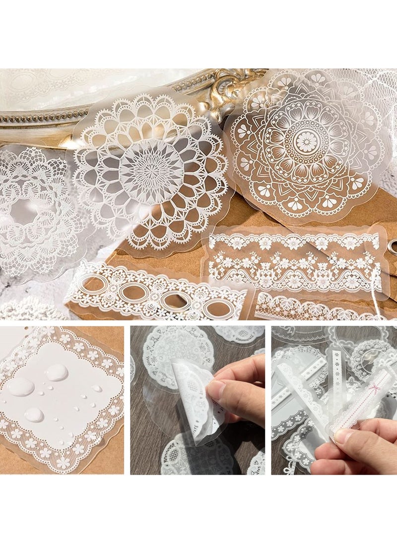 SYOSI 180 PCS Scrapbook Stickers, Vintage Cutout Lace Scrapbooking Stickers, Floral Embossed Paper for Journaling, DIY Crafts, and Embellishment Supplies  - Image 2