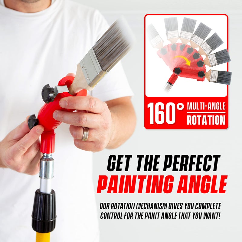 COLBENT Multi-Angle Paint Brush Extender, Paint Edger Tool for High Ceilings | Paint Brush Extension Handle, Corner Painting Tool, Extension Pole Attachments, Long Paint Brush Tool for Painting Pole - Image 2