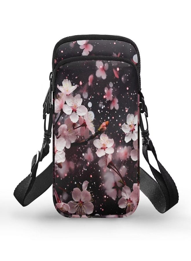 Rweroyiu Plum Blossom Small Crossbody Bags for Women Portable Cell Phone Shoulder Bag Double Layer Purses Credit Card Key Holder Case Holiday Gifts for Mother Father Lover - Image 1