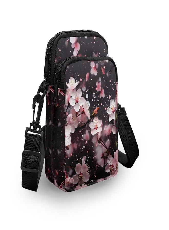Rweroyiu Plum Blossom Small Crossbody Bags for Women Portable Cell Phone Shoulder Bag Double Layer Purses Credit Card Key Holder Case Holiday Gifts for Mother Father Lover - Image 3