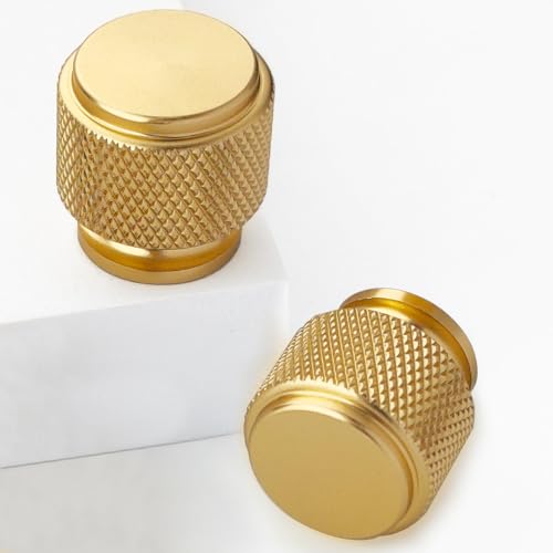 Ntresbonne 6 Pack 1 Inch Cabinet Knobs Gold Cupboard Aluminum Knobs Drawer Knobs Cabinet Knob - Image 1