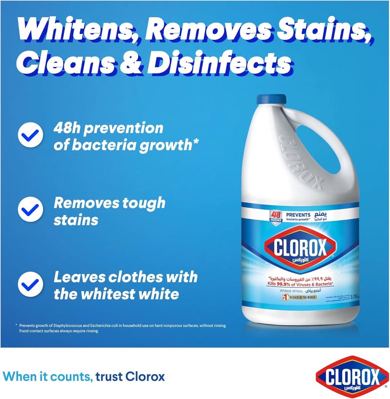 Clorox كلوركس سائل مبيض أصلي، 2 × 3.78 لتر - Image 3