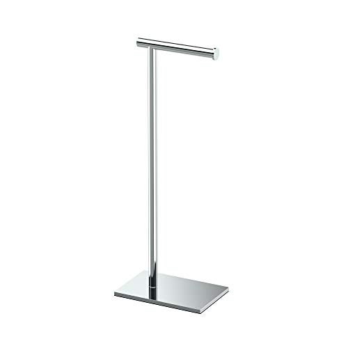 Gatco 1431C Modern Rectangle Base Freestanding Toilet Paper Holder 2125 Chrome with Weighted Base