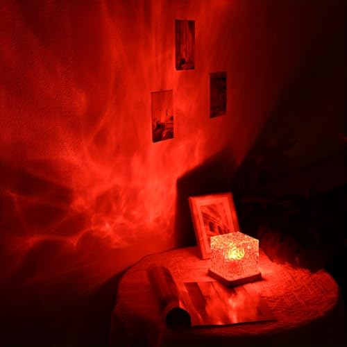 YXQUA Northern Lights Ocean Wave Projector Light, Galaxy Light Projector, 16 Colors Gradual Rotating Flame Water Ripple Ambient Night Light Non-Wood for Bedroom, Room Decor, Kids Room (Plug-in) - Image 4