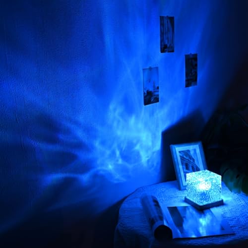 YXQUA Northern Lights Ocean Wave Projector Light, Galaxy Light Projector, 16 Colors Gradual Rotating Flame Water Ripple Ambient Night Light Non-Wood for Bedroom, Room Decor, Kids Room (Plug-in) - Image 5