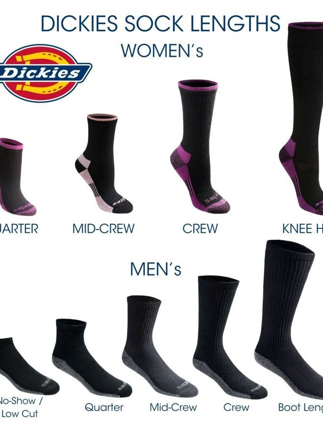 Dickies Women's Dri-Tech Essential Moisture Control Crew Socks, Available in S-XL (6, 12 Pairs), Comfort Top Light Assorted (6 Pairs), Medium - Image 5