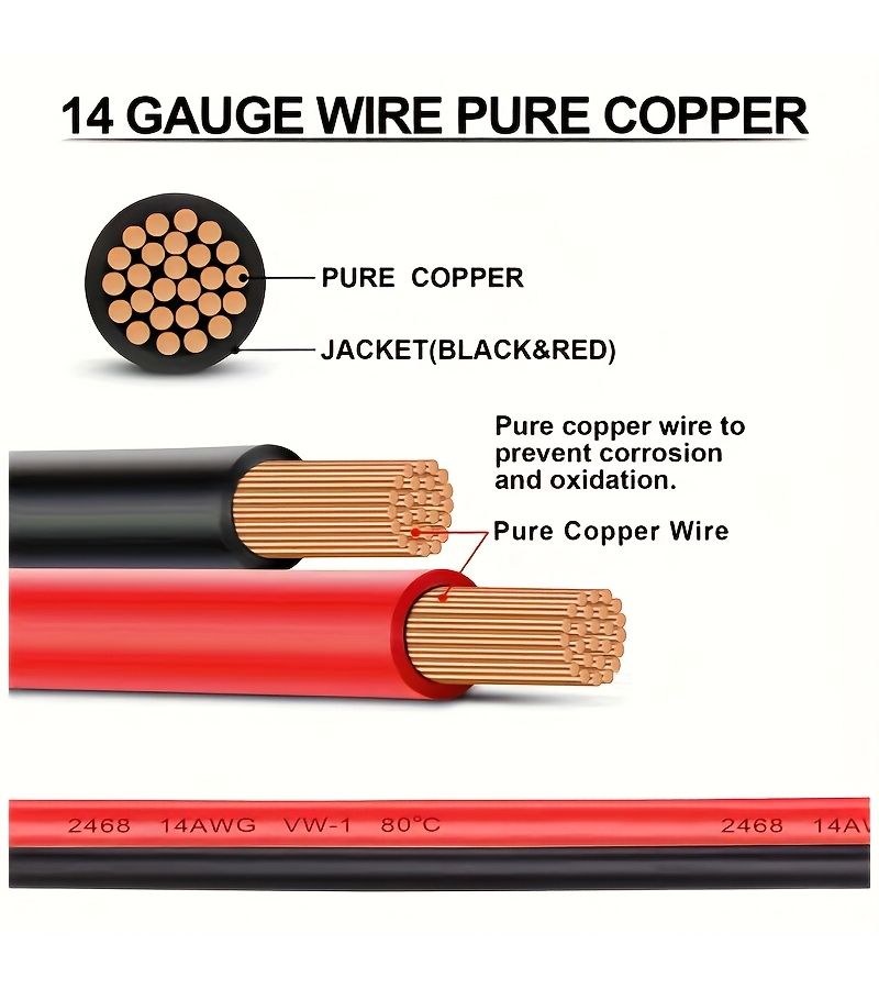 كابل طرفي O-Ring إلى SAE 2 قدم 14 AWG موصل سريع لشاحن بطارية الدراجة النارية والسيارة والجرار 15 أمبير عبوتان - Image 2