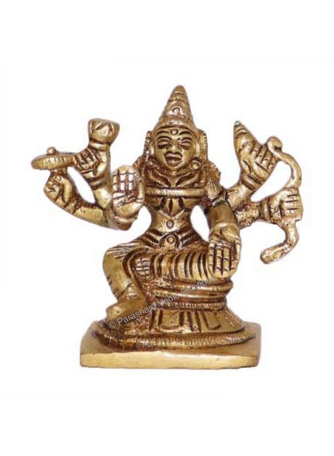 ARKAM Brass Veer Lakshmi Murti/Veer Laxmi Idol/Pital Ashthalakshmi Statue - Antique Brass for Home/Temple/Office (Height: 6.5 cm, Weight: 210 GMS) - Image 1