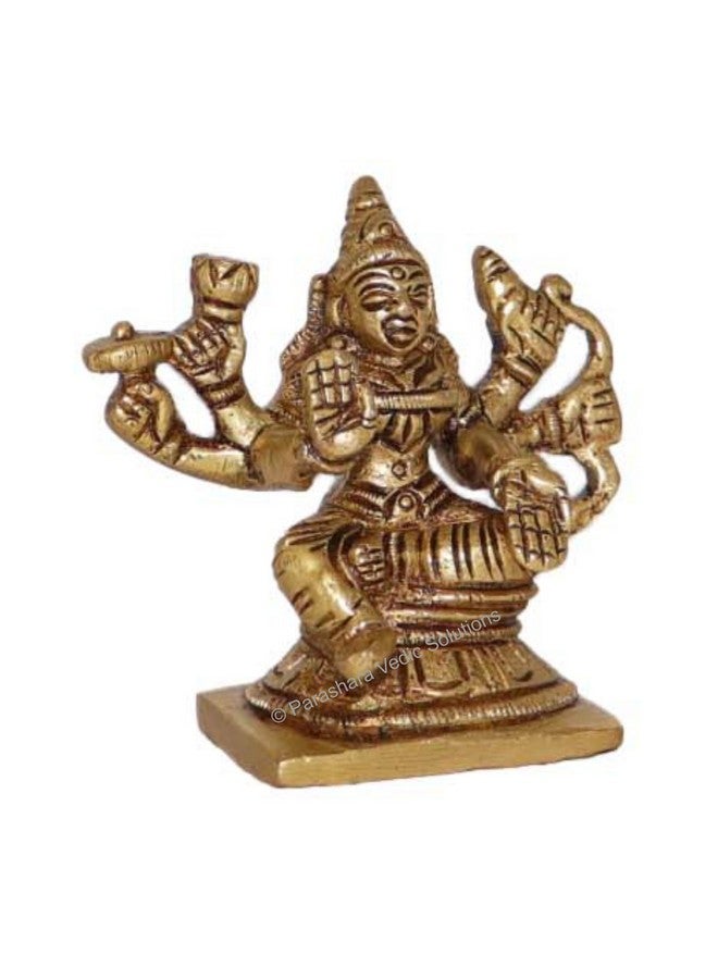 ARKAM Brass Veer Lakshmi Murti/Veer Laxmi Idol/Pital Ashthalakshmi Statue - Antique Brass for Home/Temple/Office (Height: 6.5 cm, Weight: 210 GMS) - Image 2
