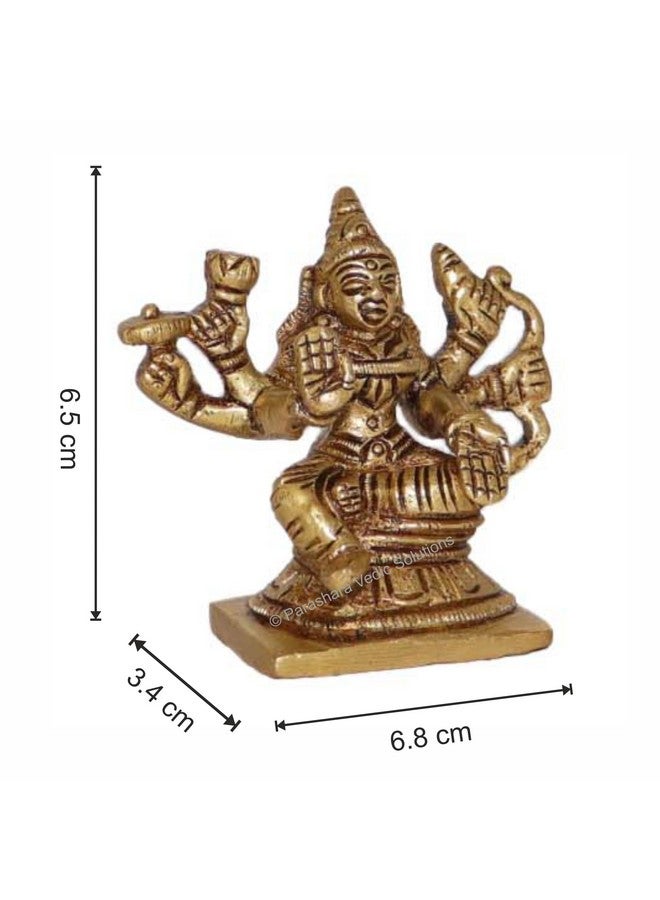 ARKAM Brass Veer Lakshmi Murti/Veer Laxmi Idol/Pital Ashthalakshmi Statue - Antique Brass for Home/Temple/Office (Height: 6.5 cm, Weight: 210 GMS) - Image 5