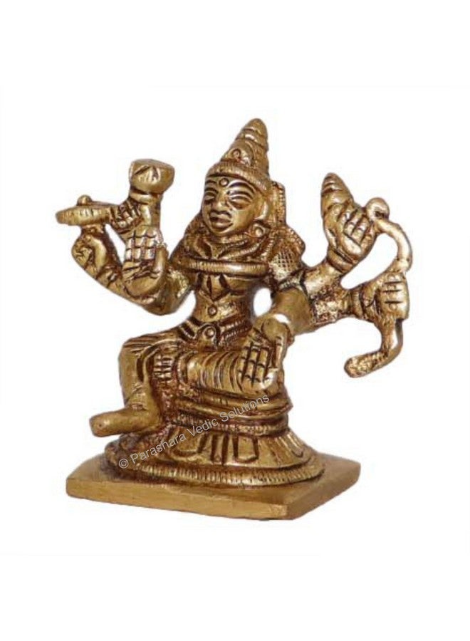 ARKAM Brass Veer Lakshmi Murti/Veer Laxmi Idol/Pital Ashthalakshmi Statue - Antique Brass for Home/Temple/Office (Height: 6.5 cm, Weight: 210 GMS) - Image 3