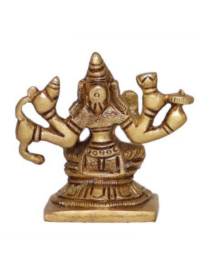 ARKAM Brass Veer Lakshmi Murti/Veer Laxmi Idol/Pital Ashthalakshmi Statue - Antique Brass for Home/Temple/Office (Height: 6.5 cm, Weight: 210 GMS) - Image 4