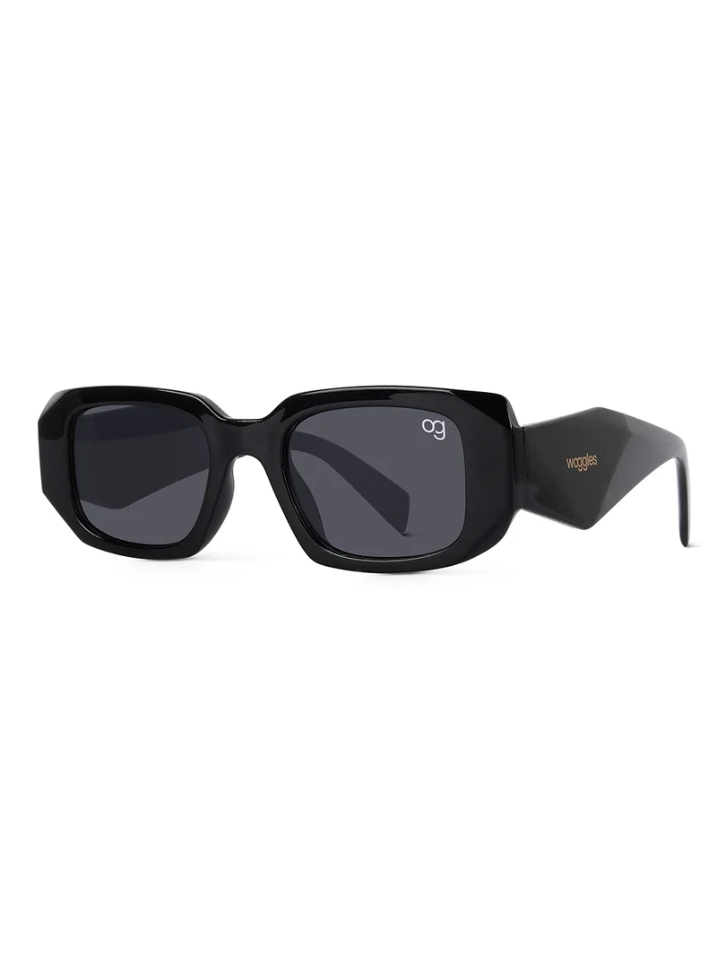 Woggles Stylish Black Polarized Rectangle Kids Sunglasses