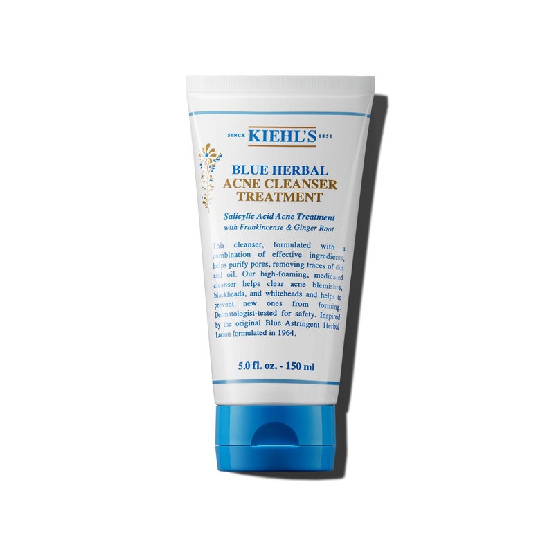 Kiehl's Kiehl's Blue Herbal Acne Cleanser Treatment with Salicylic Acid, Foaming Face Wash for Oily & Acne-prone Skin, Helps Clear Blackheads & Whiteheads, Removes Oil, Paraben-free, Fragrance-free - 5 fl oz 