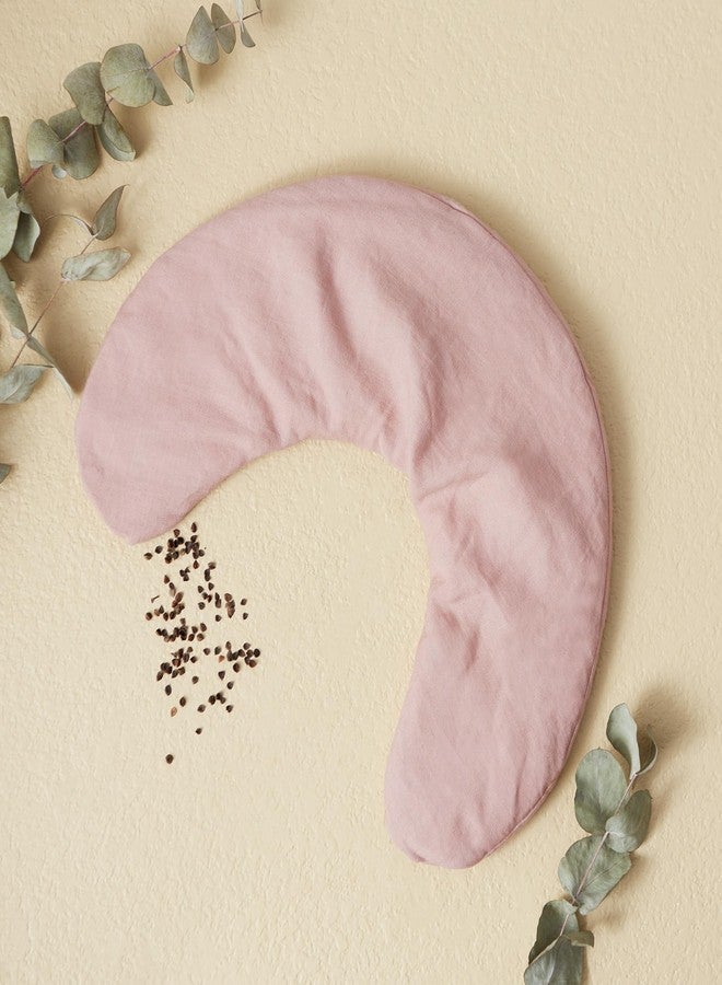 Bucky Linen Hot & Cold Neck Pillow, Natural Buckwheat Filling, Pink, 25x6.5-inch - Image 2