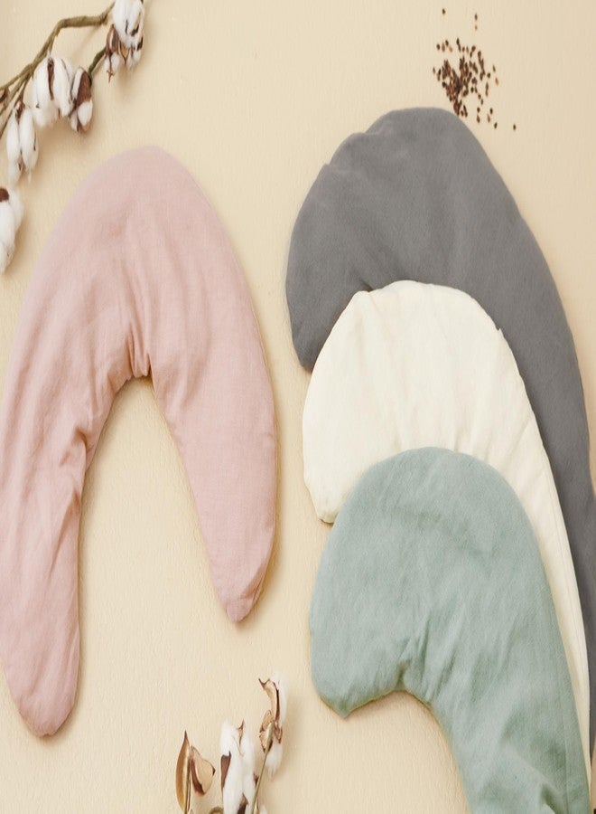 Bucky Linen Hot & Cold Neck Pillow, Natural Buckwheat Filling, Pink, 25x6.5-inch - Image 4