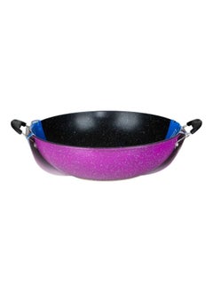 Bister Non-Stick Granite Wok 2 Side Handle (30Cm) | Insulated Bowl Great Bowl For Holiday & Dinner | Keeps Food Hot & Fresh For Long Hours, Black & Purplee Color  - Image 2