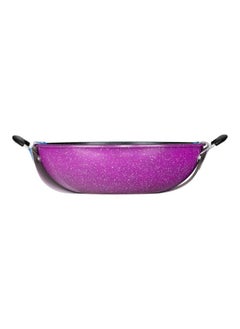 Bister Non-Stick Granite Wok 2 Side Handle (30Cm) | Insulated Bowl Great Bowl For Holiday & Dinner | Keeps Food Hot & Fresh For Long Hours, Black & Purplee Color  - Image 4
