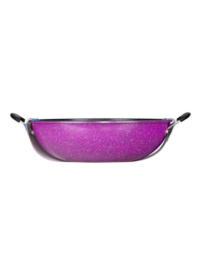 Bister - Non-Stick Granite Wok 2 Side Handle (30Cm) | Insulated Bowl Great Bowl For Holiday & Dinner | Keeps Food Hot & Fresh For Long Hours, Black & Purplee Color - Image 1
