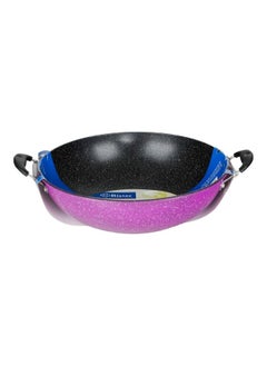Bister Non-Stick Granite Wok 2 Side Handle (30Cm) | Insulated Bowl Great Bowl For Holiday & Dinner | Keeps Food Hot & Fresh For Long Hours, Black & Purplee Color  - Image 5