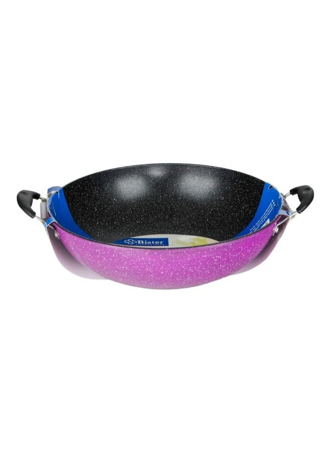 Bister - Non-Stick Granite Wok 2 Side Handle (30Cm) | Insulated Bowl Great Bowl For Holiday & Dinner | Keeps Food Hot & Fresh For Long Hours, Black & Purplee Color - Image 1