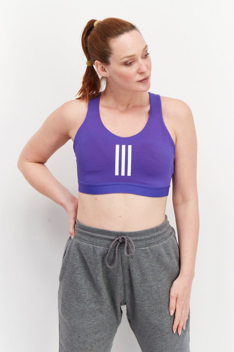 Adidas Women Padded Sports Bra, Blue Combo - Image 1