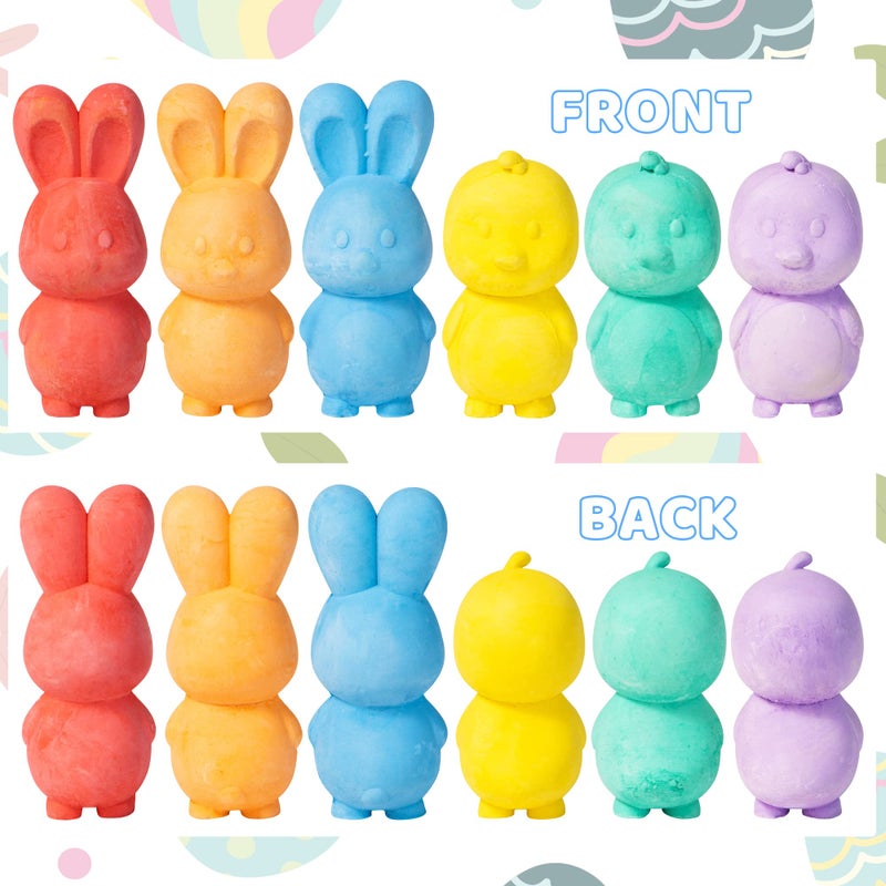 JOYIN 24 Pcs Easter Sidewalk Chalk Set, Easter Eggs Bunny Chicken Gifts for Boys Girls Kids Toddlers for Basket Stuffers Fillers Party Favors - Image 2