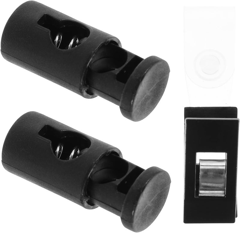 SUPVOX Garden Flag Anti- and Black Rubber Stopper Set, 8 Clip Clamps with Stoppers for Outdoor Lawn Banner Fixing, Windproof Flagpole Hardware for Patio and Garden Use - Image 1