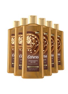 Caress Moisturizing Body Wash For Dry Skin Cocoa Butter And Oat Milk Leaves Skin Feeling Instantly Moisturized 18.6 Oz 6 Count  - Image 1