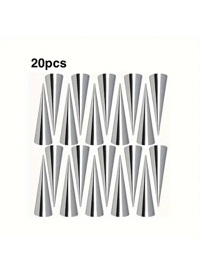 Stainless Steel Cream Puff Pastry Mold 20 Piece Set For Baking Waffles Parties - Image 2